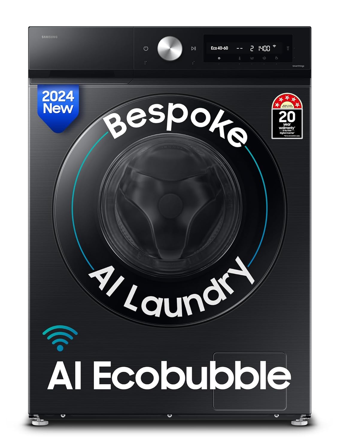 Samsung 9 kg, 5 star, AI Super Speed, Digital Inverter, Fully-Automatic Front Load Washing Machine